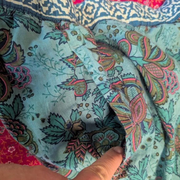 Sundance Leia Paisley Floral Crop Pant Drawstring Cropped Cuff XXL Indian Boho - Picture 4 of 8